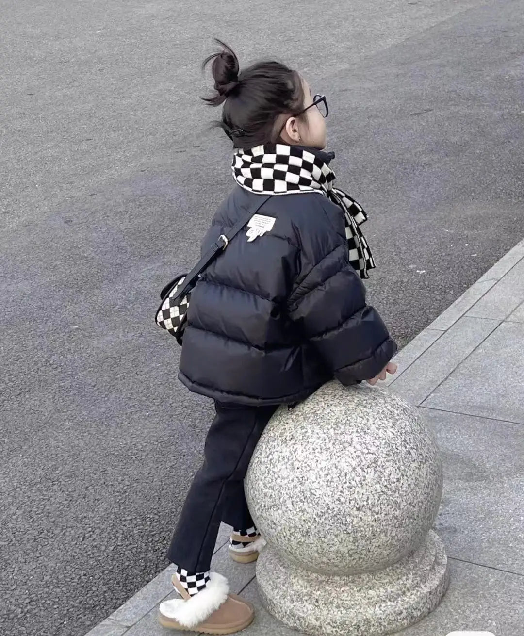 Children Boys Short Thick Parkas Standing Collar Silk Floss Bread Jacket for Boy Girl Letter Warm Solid Toddler Boys Winter Coat