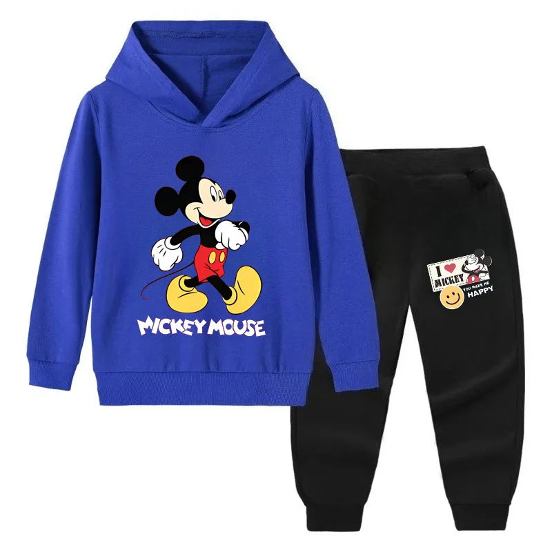 Disney Autumn Boys Printed Sweatshirt and Sweatpant 2 Piece Set Children's Breathable Sport Clothing Sets Kids Casual Tracksuit