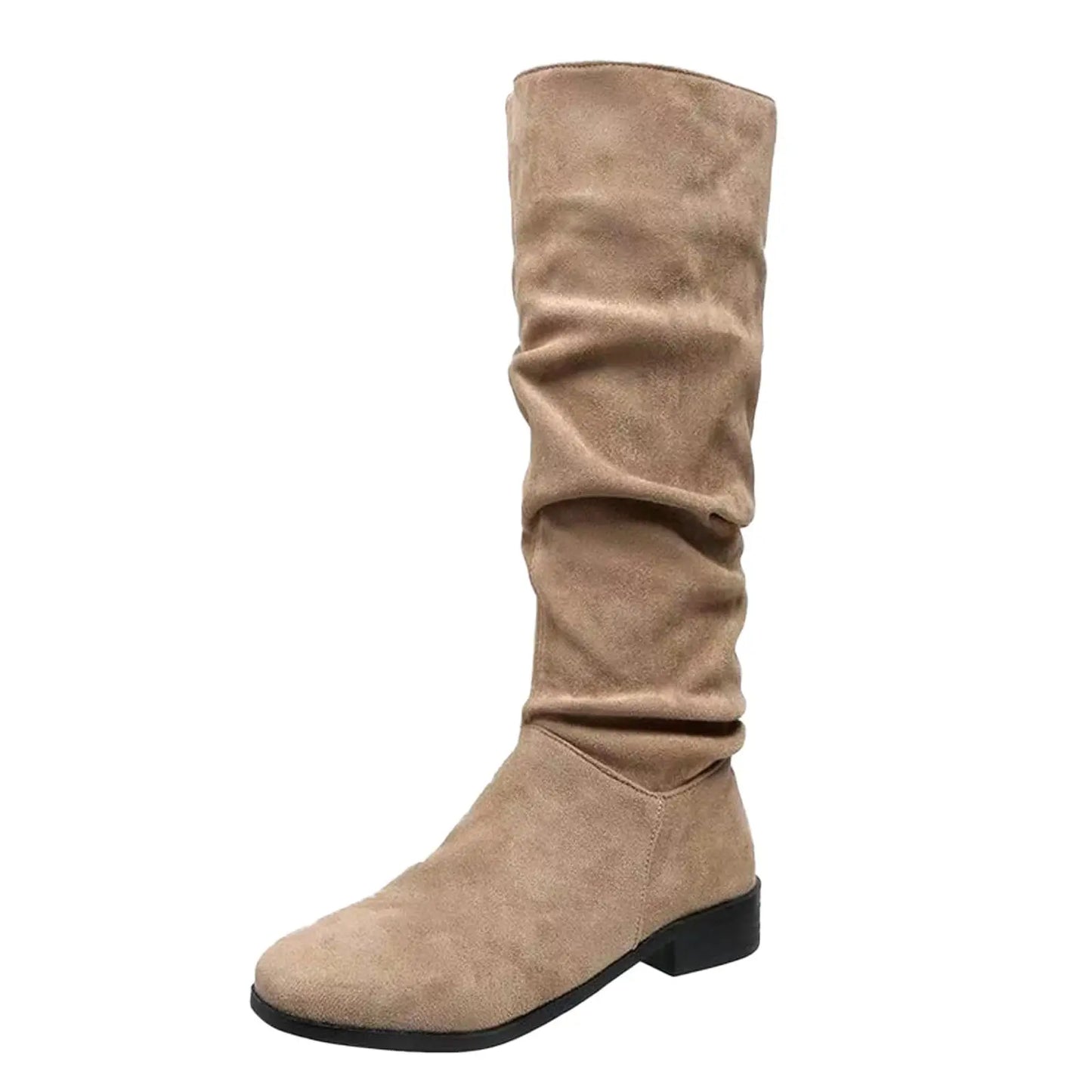 New Autumn Winter Fashion Botas High Quality Pleated Boots Round Toe Thick Bottom Boots Comfortable Women's Boots Mujer