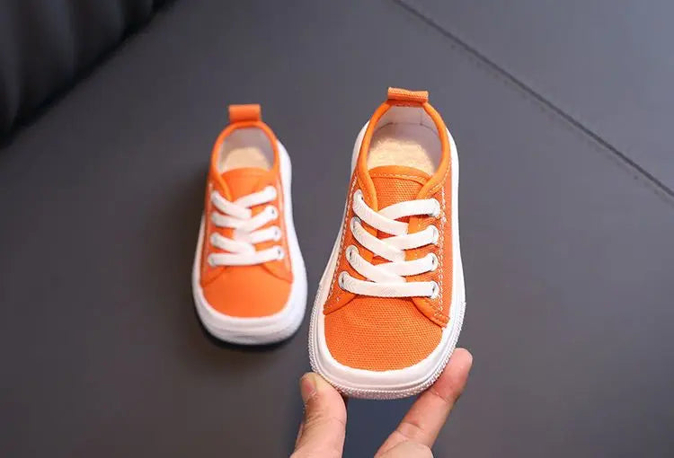 Kids Non-slip Comfort Sneakers Shoe Toddlers Tennis shoesChildren Sport Canvas Shoes Lace-up Girls Flat Boys Casual Shoes