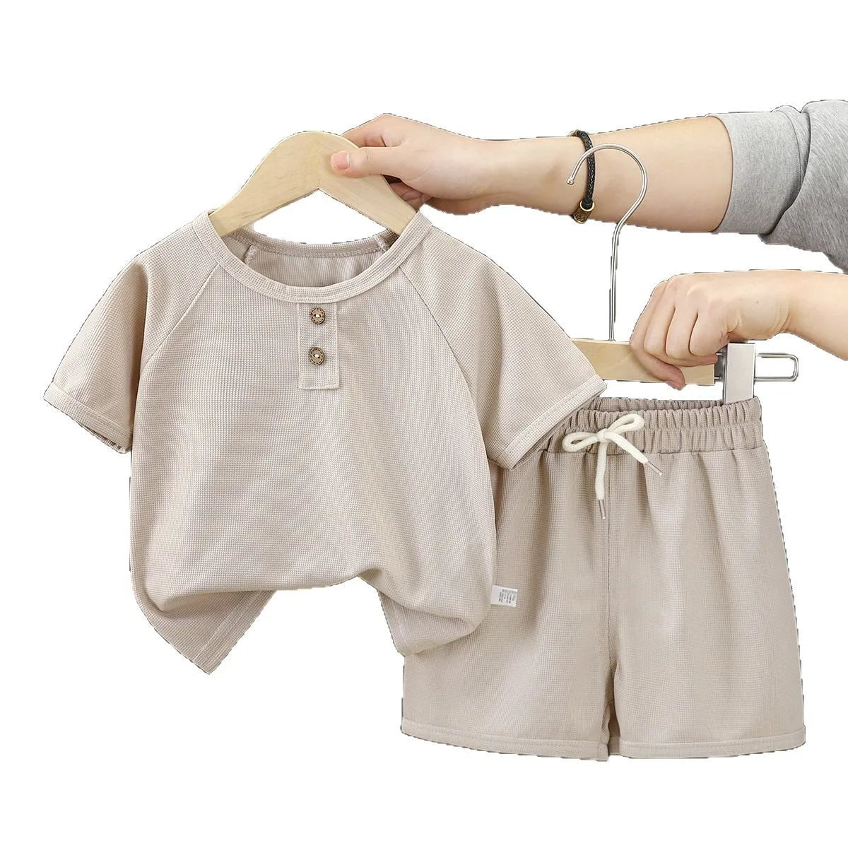 Pure Color Baby Boy Clothes Sets For Children School Sports Casual T-shirt + Shorts Suit Kids Tracksuit Clothing Outfits Summer