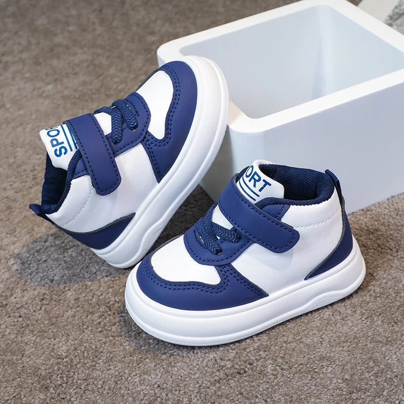 Fashion Kids Sneakers Spring Autumn High Top Breathable Casual Shoes Girls Non-slip Board Shoes Boys Outdoors Basketball Shoes