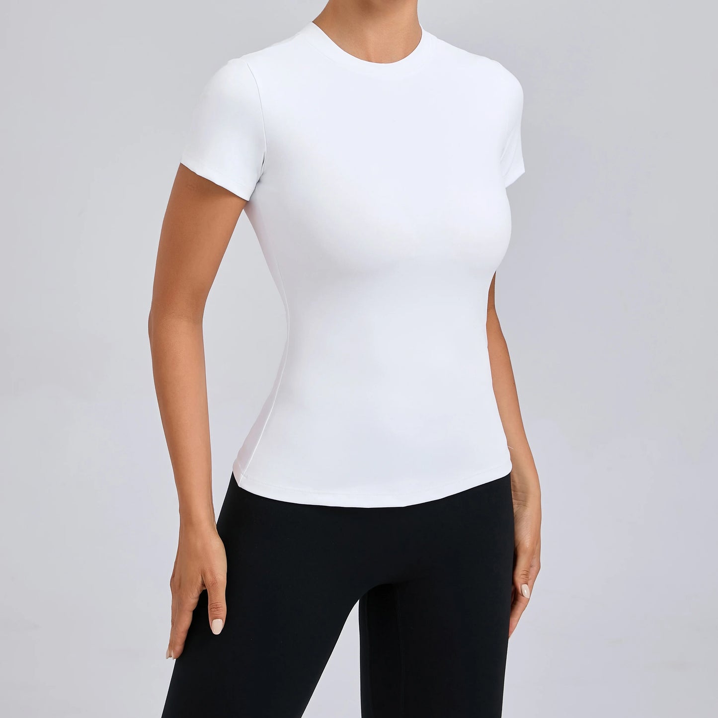 Women Top Yoga Shirts Quick Dry Running Tops Tights Push Up Workout Gym Clothes Short Sleeve Fitness Sports T-Shirts