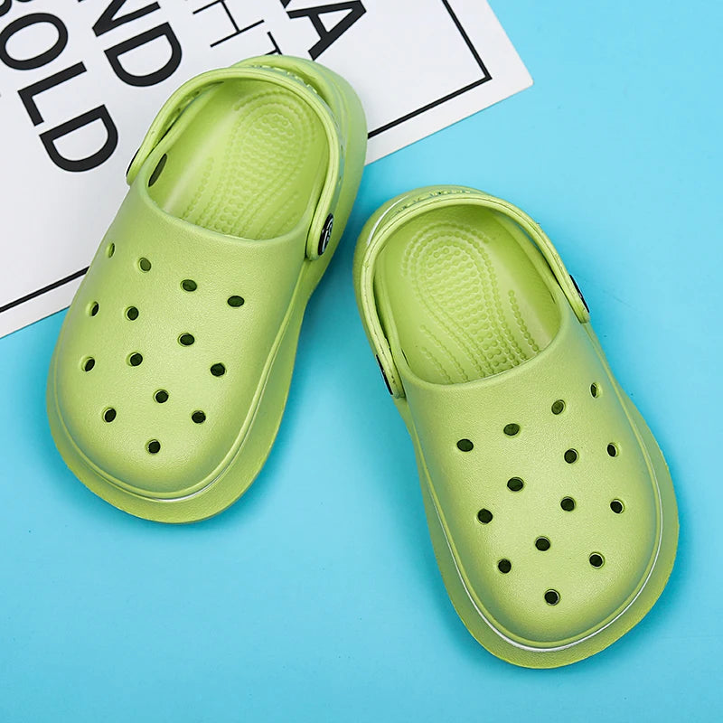 Children Sandals Anti Skid Clogs Boys Girls Summer Hole Water Toddler Shoes Baby Mules Rubber Kids Garden Beach Flats Slippers