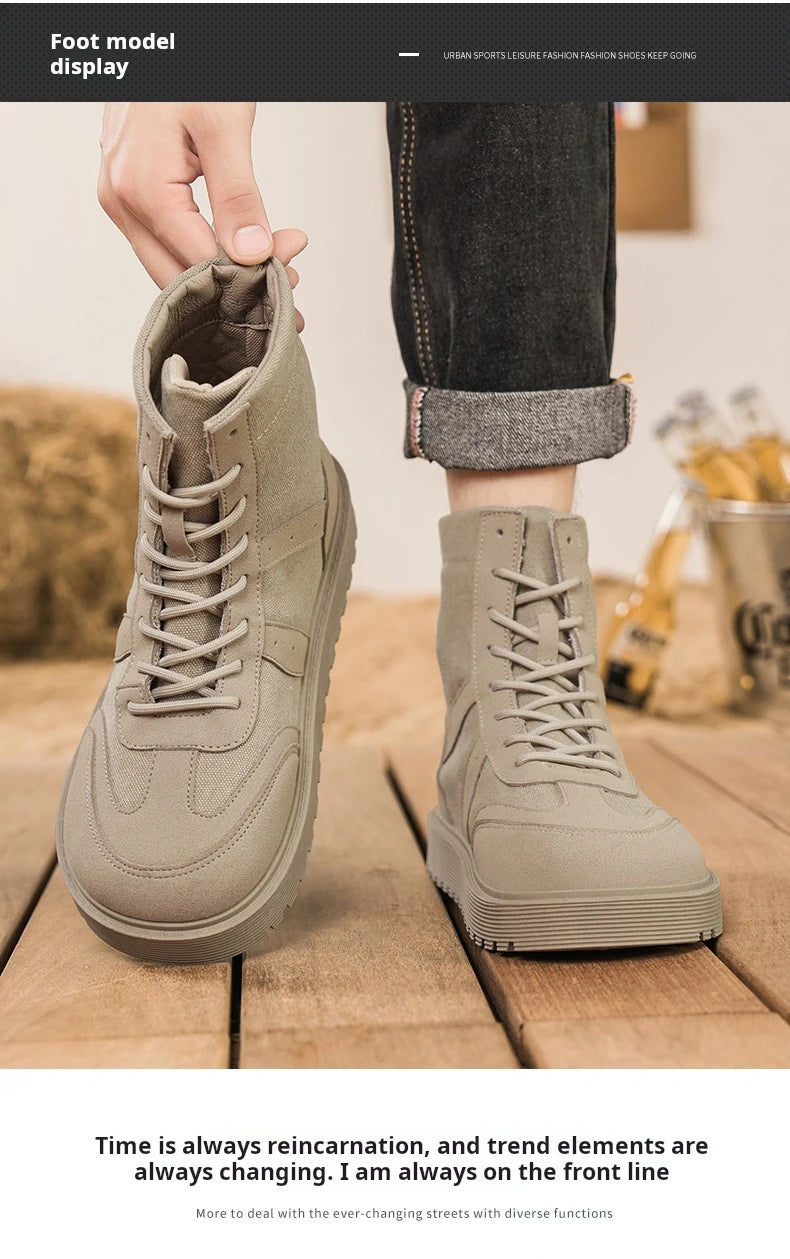 Boots Winter Mens Shoes Casual Cowboy Tactical Motorcycle Chelsea Ankle Work Leather Outdoor Designer Luxury Hiking