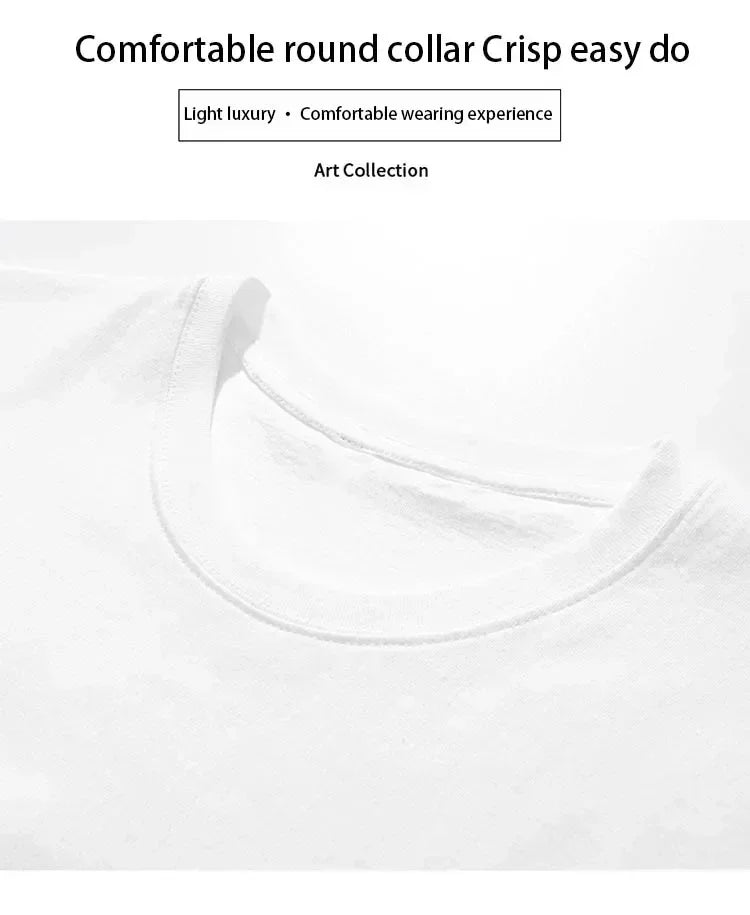 Summer Fashion Brand  Men's Clothes Business Casual Short-sleeved T-shirt Loose and Versatile Crew Neck Top Breathable T-shirt