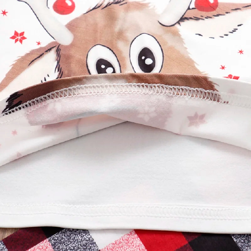 Family Matching Christmas Pajamas Sets Mother And Kids Pyjamas Deer Print Tops+Pants Xmas Sleepwear Baby Romper Pet Dog Clothes
