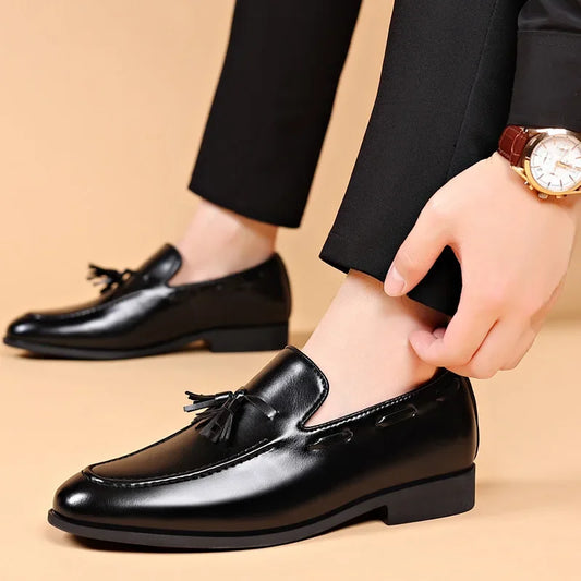 Mens Dress Shoe Fashion Male Loafers Business Wedding Shoe Men Black Elegant Classic Man Formal Leather Social Men's Lofer