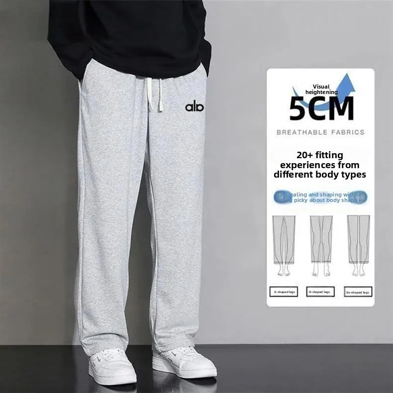 Spring Autumn Loose Wide Leg Thin Straight Leg Sweatpants Trendy Casual Sports Winter Grey Long Pants for Men And Children