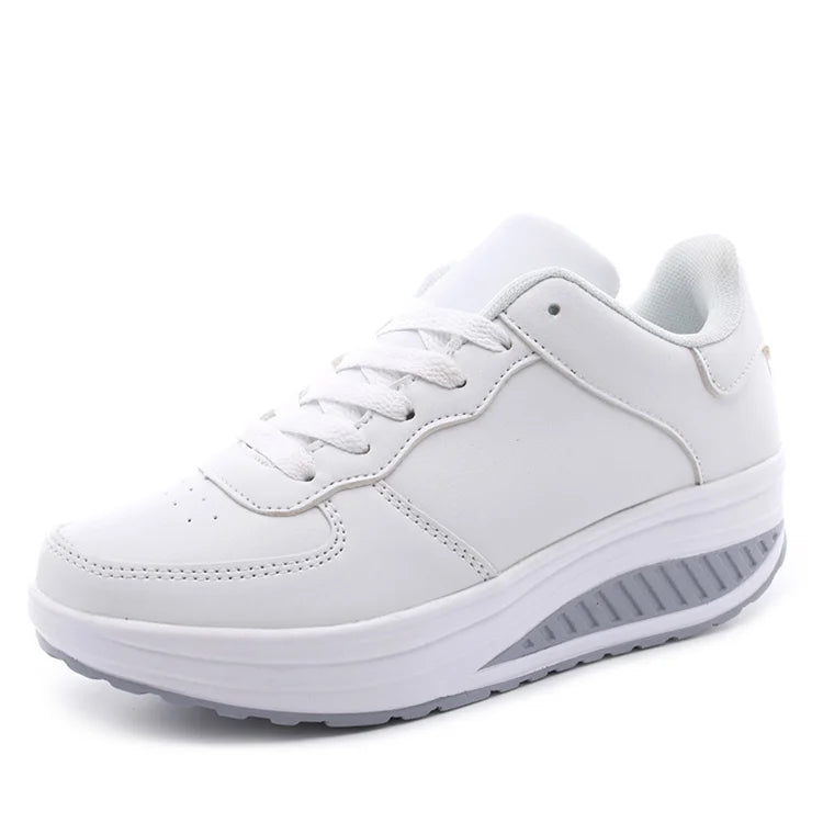 Women Sneakers 2022 New Breathable Vulcanize Shoes Waterproof Wedges Platform Woman Sneaker Leather Casual Shoes Zapatos Mujer