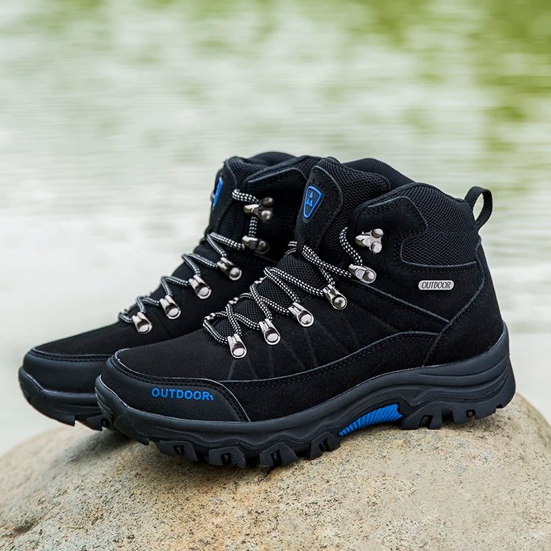 High-top Boots Men Outdoor Anti-slip Thick-soled Comfortable Ankle Boots Men Breathable Shock-absorbing Casual Hiking Shoes Men