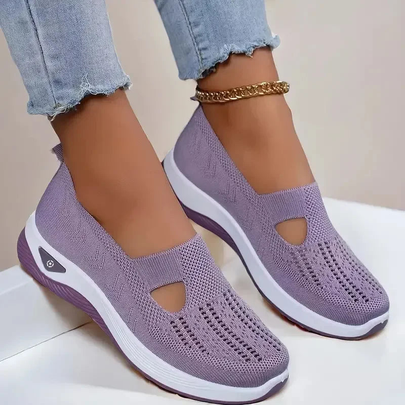 2025Women's Sneakers Breathable Slip on Walking Shoes Mesh Low Top Womens Vulcanized Shoes Soft Sole Lightweight Women Shoes