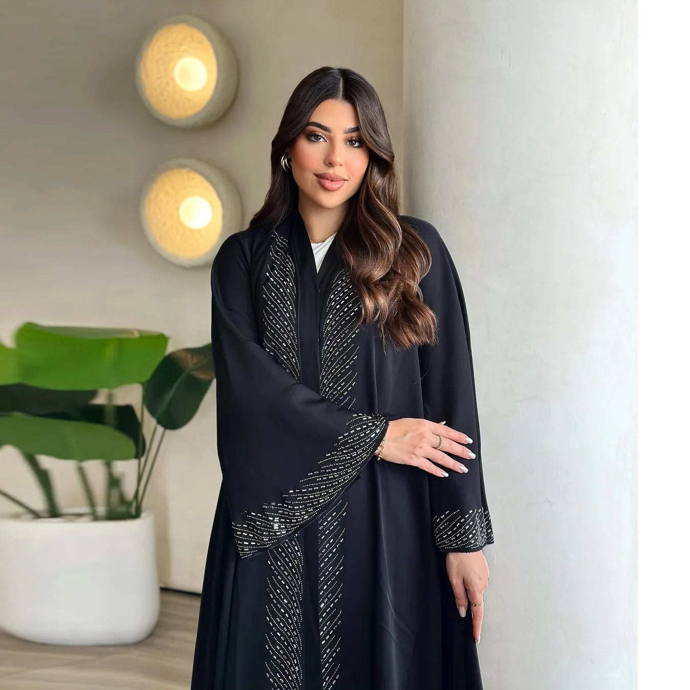 Eid Djellaba Modest Muslim Dress Women Dubai Abaya Kimono Cardigan Islam Clothing Kebaya Jalabiya Kaftan Femme Musulmane Vestido