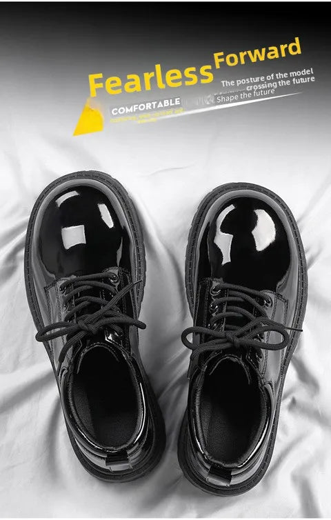 Men's Business Shoes Autumn Lace-up Men Shiny Wide Foot Business Shoe British Chunky Male Derby Shoes Luxury Men's Dress Shoes