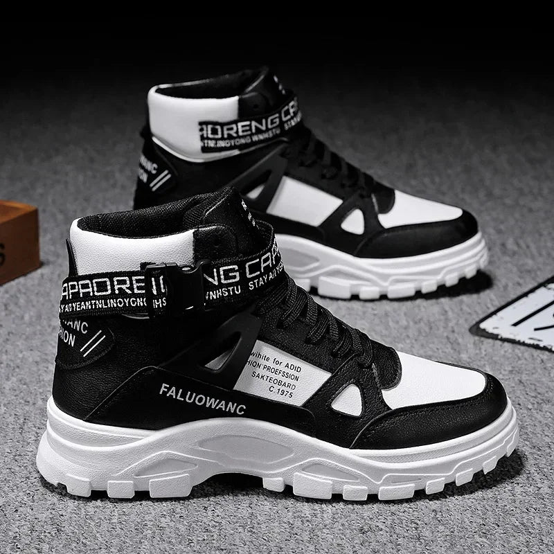 Trendy Men's Short Boots Autumn Winter Fashionable Lightweight Comfortable Anti Slip Flat Shoes Basketball Sports Casual Shoes