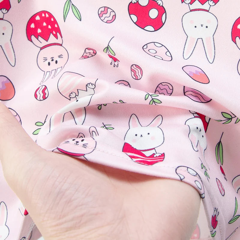 2-piece Summer Children's Shorts Short Sleeve Suit Girl Sweet And Lovely Pink Rabbit Coat Boy Handsome Bear Joker Home Clothes