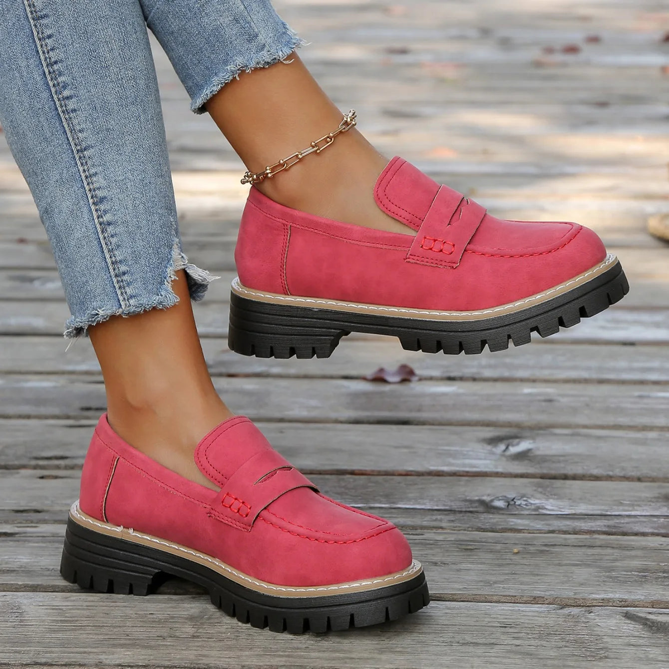 2025 New Women Loafers Comfortable Outdoor Sneakers Non-slip Thick Bottom Shoes Spring Autumn Flat  Shoes Women Zapatos De Mujer