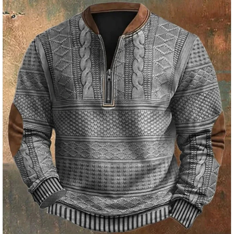 Hoodie Men's Half Zipper Sweatershirt 2024 Autumn/Winter New Thick Warm High Collar Men Jacket Coat Euro Size S-5XL D0259