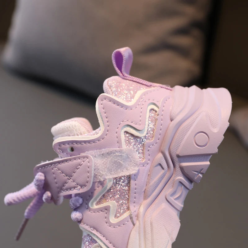 Children's Shoes 2024 New Toddler Girls Sport Shoes Soft Sole Breathable Outdoor Tennis Fashion Kids Sneakers EU21-30