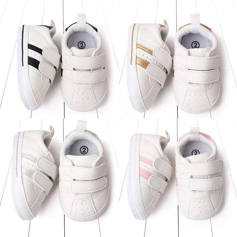 White Sneakers With Soft Soles Children's Sports Shoes For Spring/Autumn New Style Suitable For Both Boys And Girls Baby Shoes