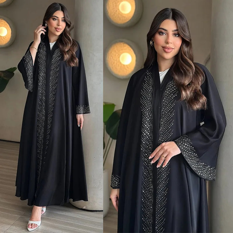 Eid Djellaba Modest Muslim Dress Women Dubai Abaya Kimono Cardigan Islam Clothing Kebaya Jalabiya Kaftan Femme Musulmane Vestido
