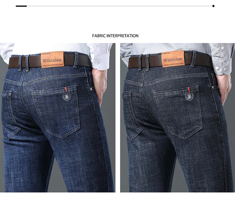 Men's Jeans Fashion Straight Denim Pants Male Classic Casual Jeans Male Plus Size Denim Trousers Ripped Jeans 28-40 Clothing