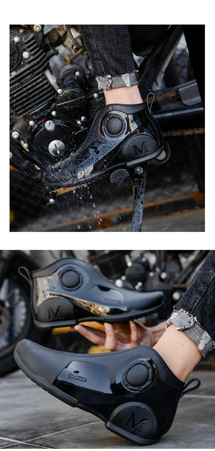 Motorcycle Boots Men Waterproof Riding Off-road Reflective Breathable Comfortable High Quality Wear-resistant Fishing Water Shoe
