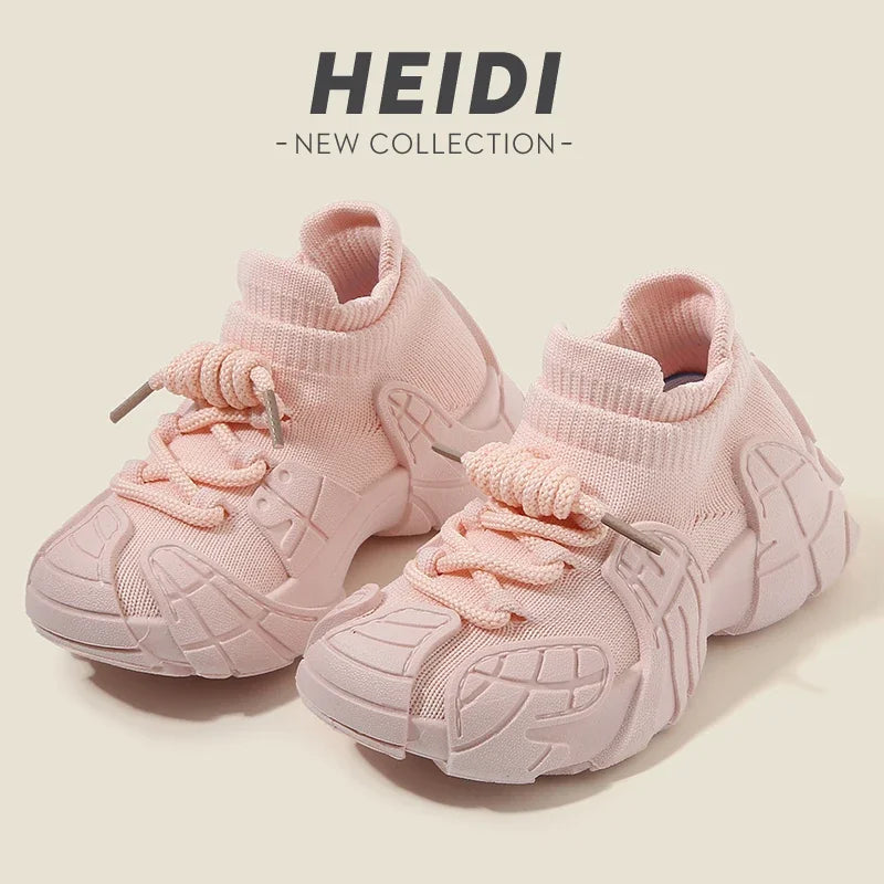 Kid Shoes Sneakers Fashion Knit Luxury Designer High Top Children Shoes Comfortable Casual Running Sports Tennis Shoes Boy Girls