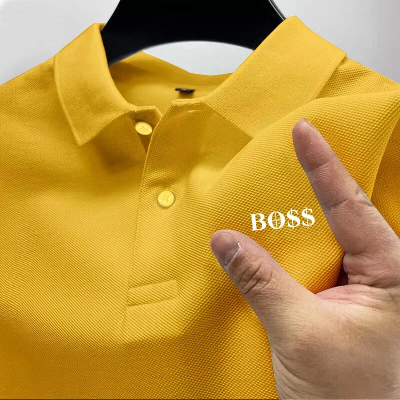 Men's Short Sleeve Polo Shirt, Quick Dry, Breathable, Casual, Stylish, Business, Sports, Summer, High, New, 2025