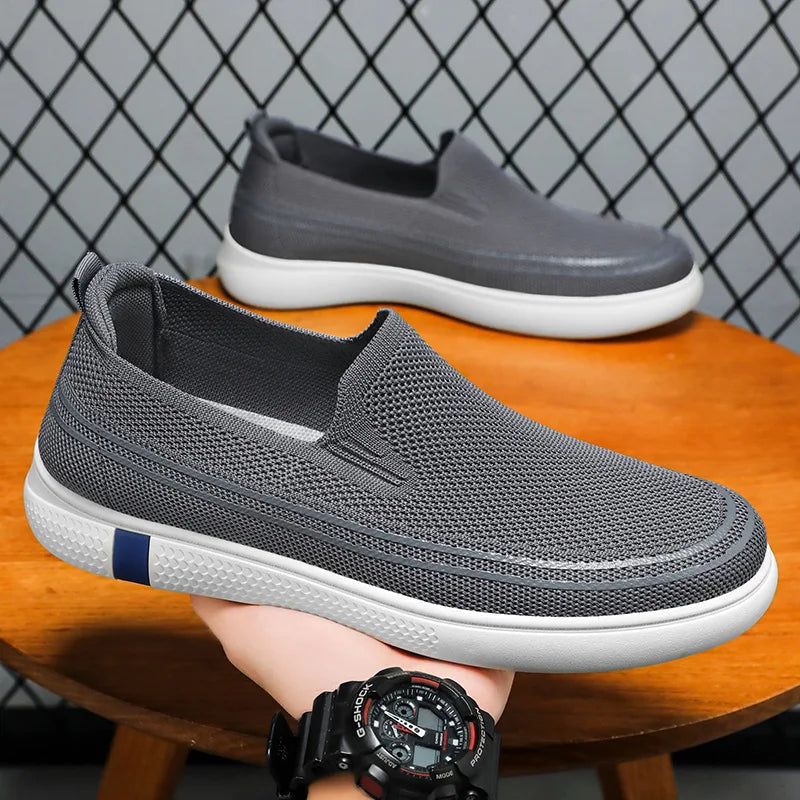 Men Shoes Summer Fashion Casual Mesh Breathable Slip on Platform Shoes Plus Size 39-44 Sneakers Non-slip Flats Loafers