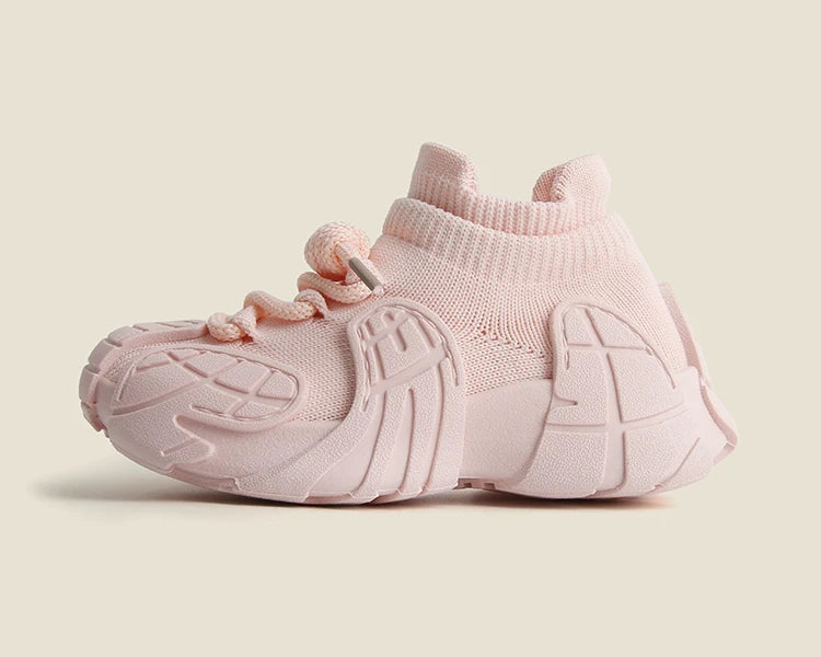 Kid Shoes Sneakers Fashion Knit Luxury Designer High Top Children Shoes Comfortable Casual Running Sports Tennis Shoes Boy Girls