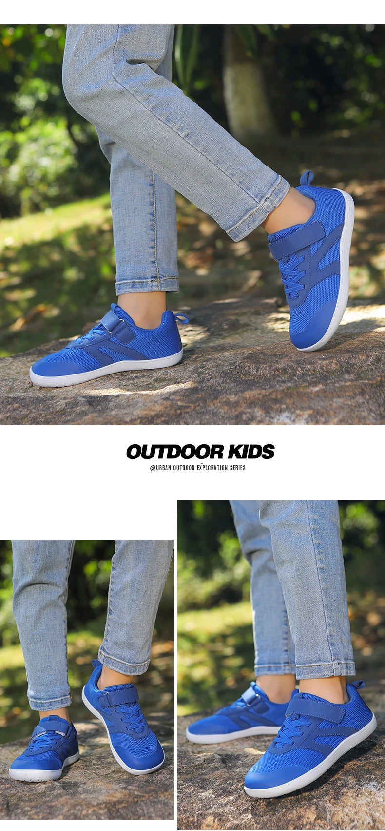 Kid Wide Width Barefoot Shoes | Boys/Girls Minimalist Elastic Opening Sneakers| Flexible- Zero Drop Sole Outdoor Children Shoes