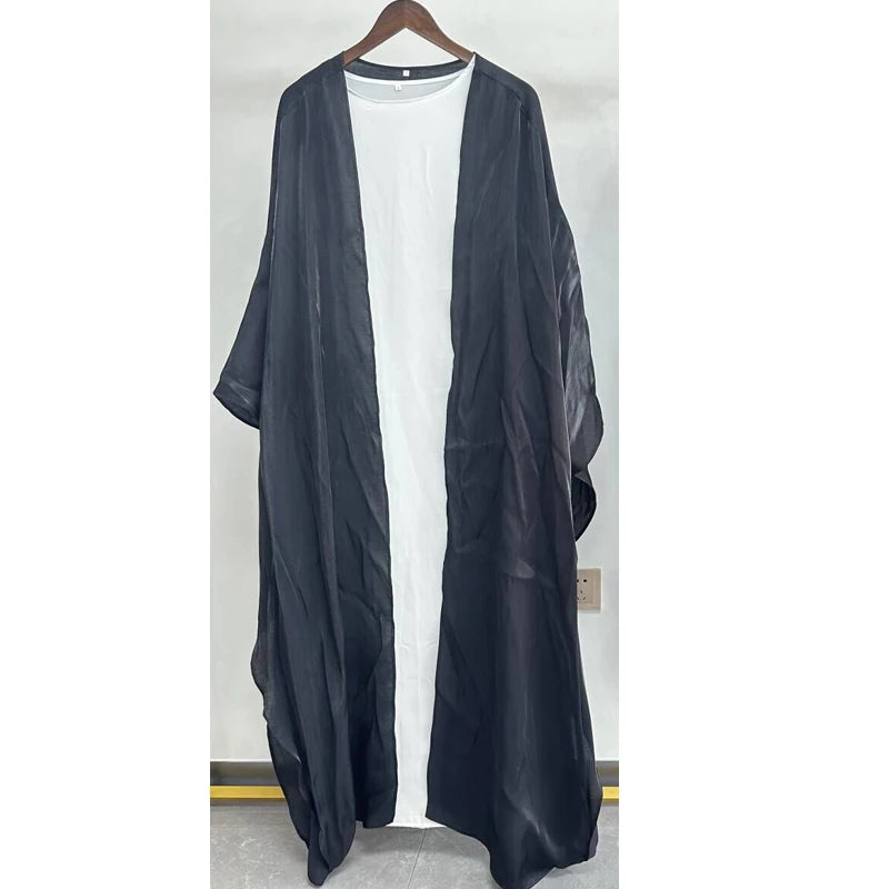 New Mother and Daughter Abaya Dubai Muslim Women Kids Girls Maxi Dress 2pcs Set Eid Djellaba Jalabiya Turkey Kimono Islamic Robe