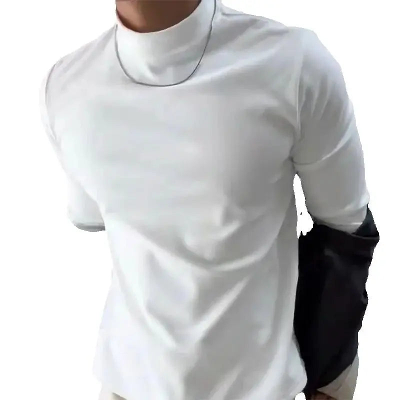 Thermal Underwear Tops Men Winter Clothes Thermal Shirt Autumn Men's Winter Tights High Neck Thin Slim Fit Long Sleeve T-shirt