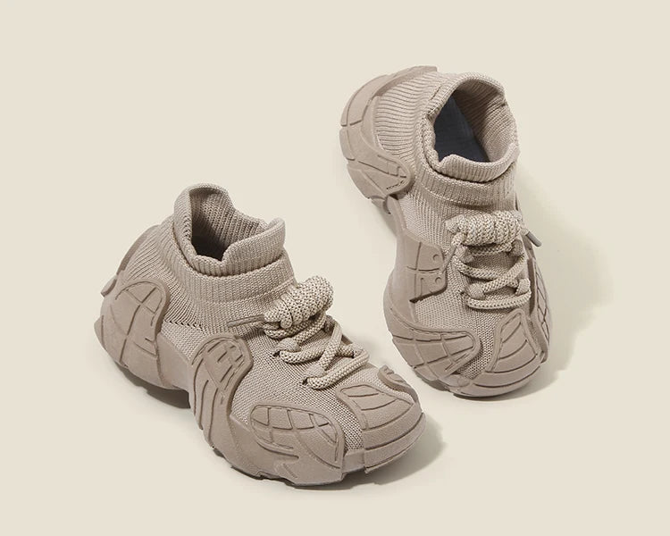 Kid Shoes Sneakers Fashion Knit Luxury Designer High Top Children Shoes Comfortable Casual Running Sports Tennis Shoes Boy Girls