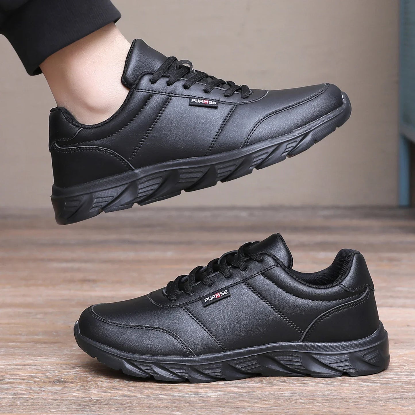 2025 Men Shoes Spring Autumn Waterproof Walking Sneakers Leisure Male Leather Sports Shoes Non-Slip Footwear