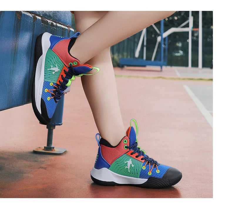 Brand Basketball Shoes For Kids Sneakers Non-Slip Cushion Boys Basketball Sneakers Sports Shoes Comfortable Children's Sneakers