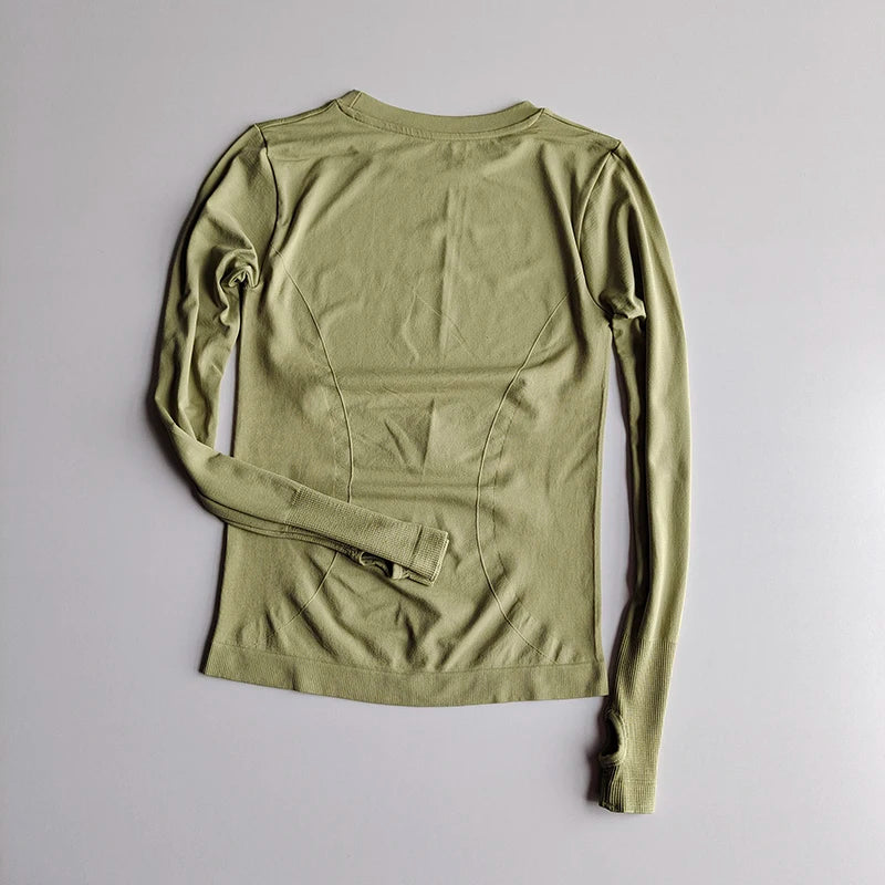 Women's Gym Long Sleeve Top, Letter Graphic Workout Shirt, Quick Dry Compression Wear for Running & Yoga