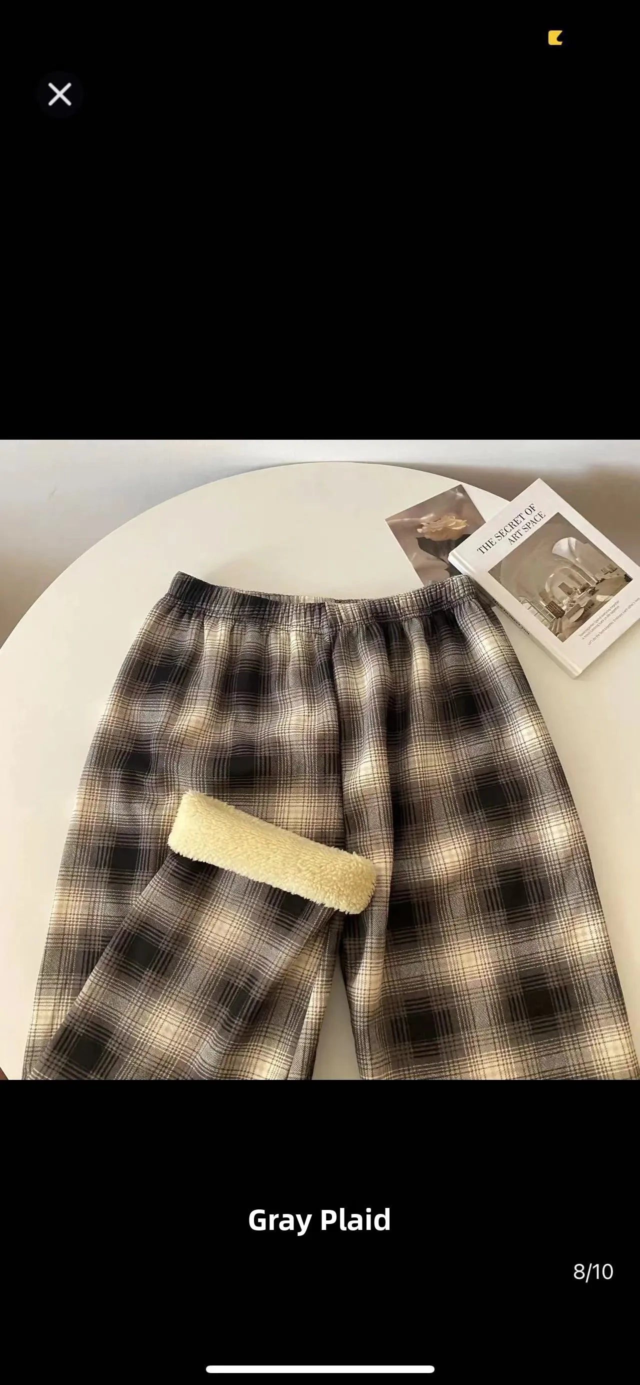 High Waist Straight Leg Pants Women's Autumn Winter Thickened Fleece Lamb Velvet Plaid Pants Loose Wide Leg Casual Trousers