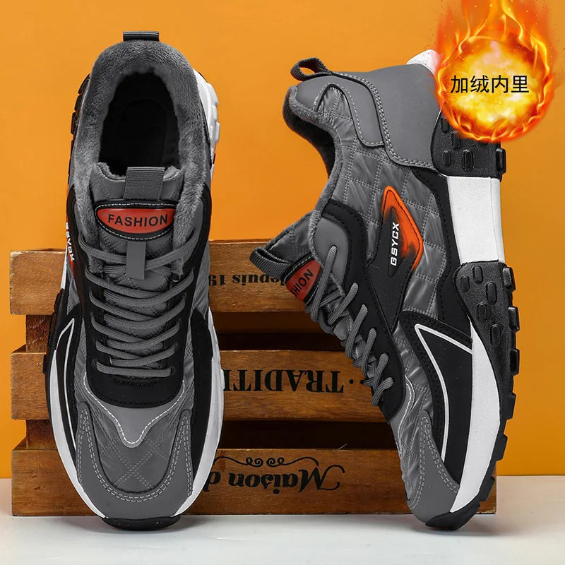 New Sneakers Shoes for Men Luxury Platform Male Sneakers High Quality Casual Running Shoes Winter Plus Size Cotton Man Shoes