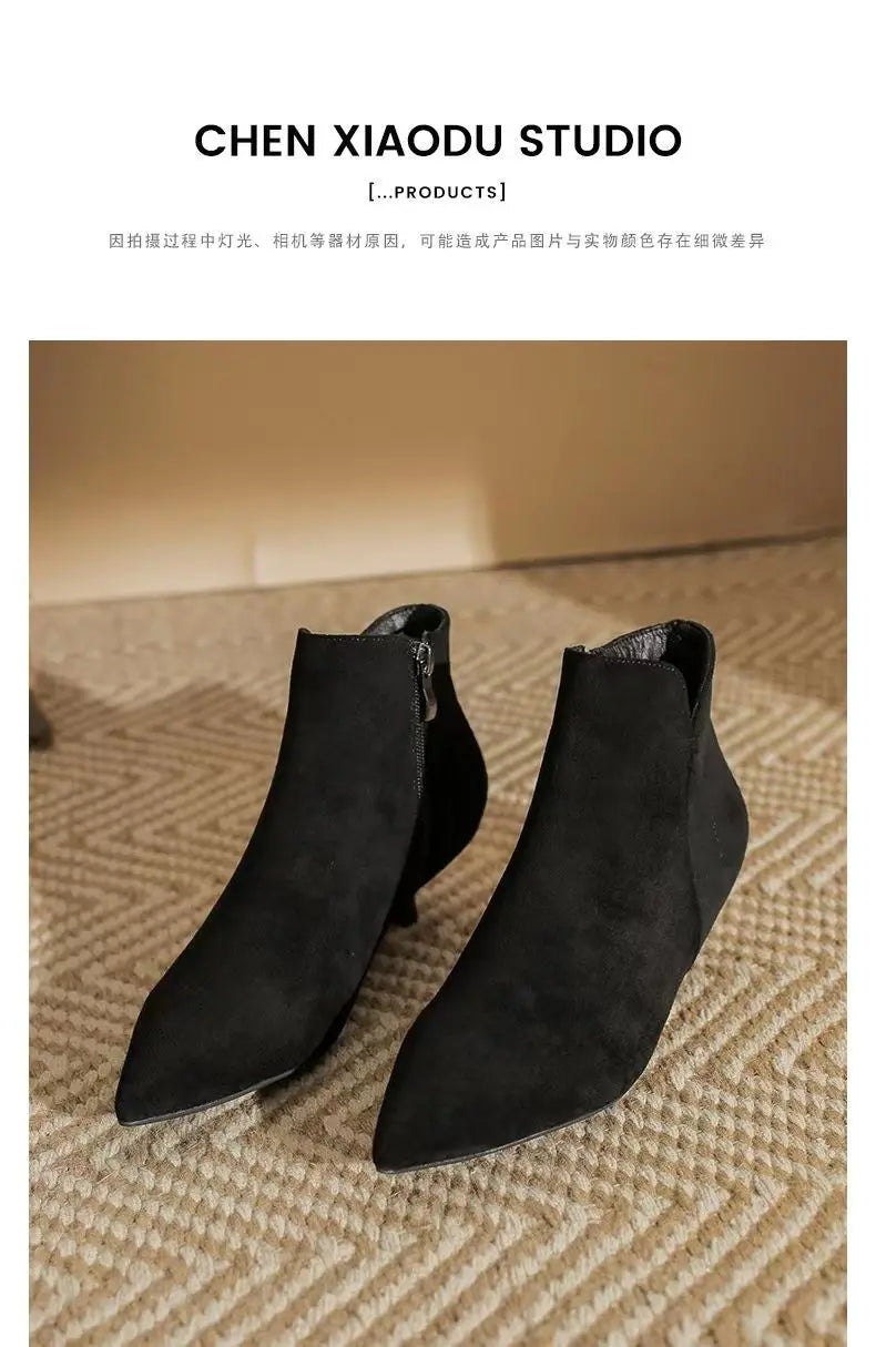 Super High Heel Boots High Heel Shoes Thick Heel Short Boots Autumn Winter 2025New Waterproof Platform Single Boot Women Boots