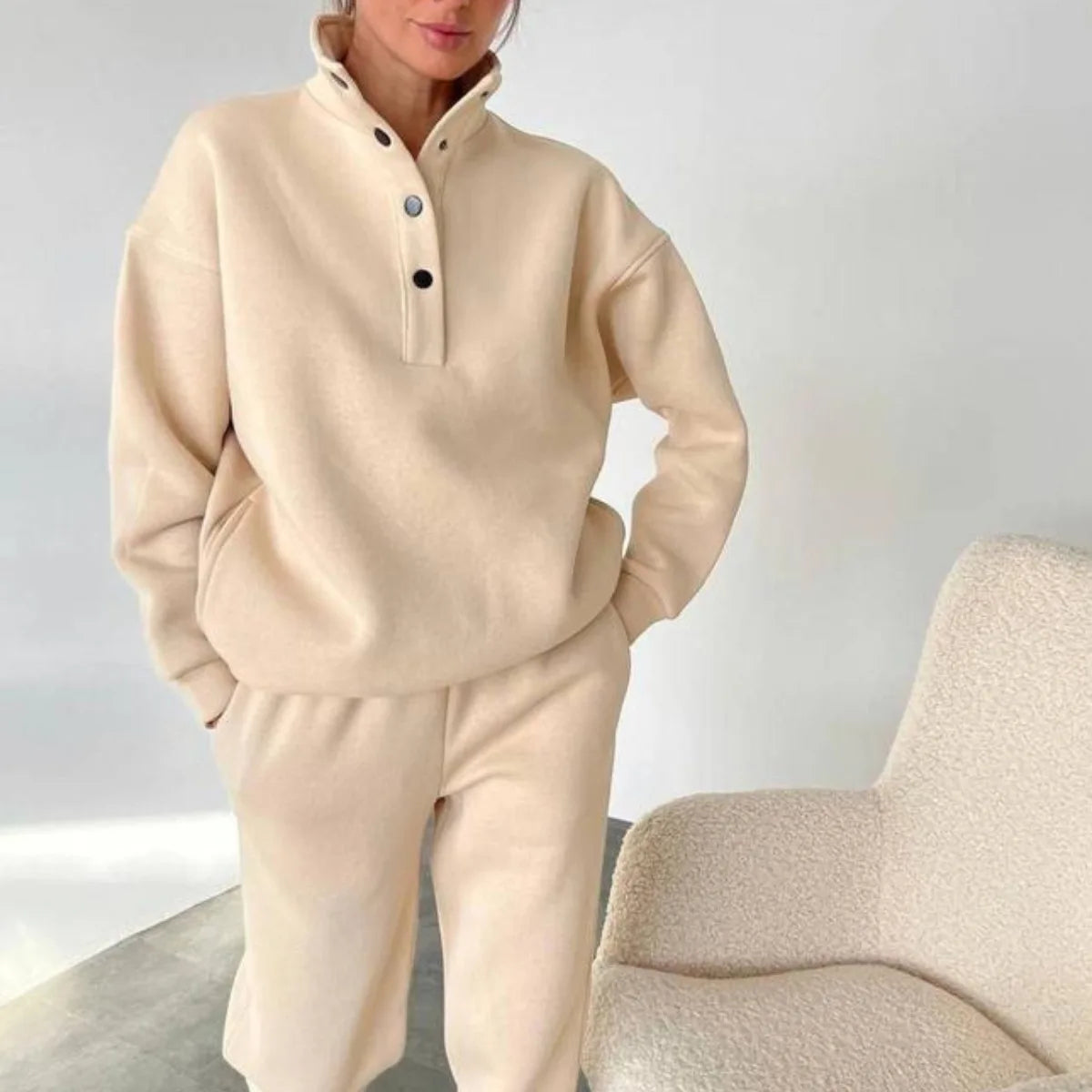 Oversized Solid Casual Pullovers Long Pant Set Warm Hoodie  New Tracksuit Suit Fashion pant sets sets for women 2 pieces