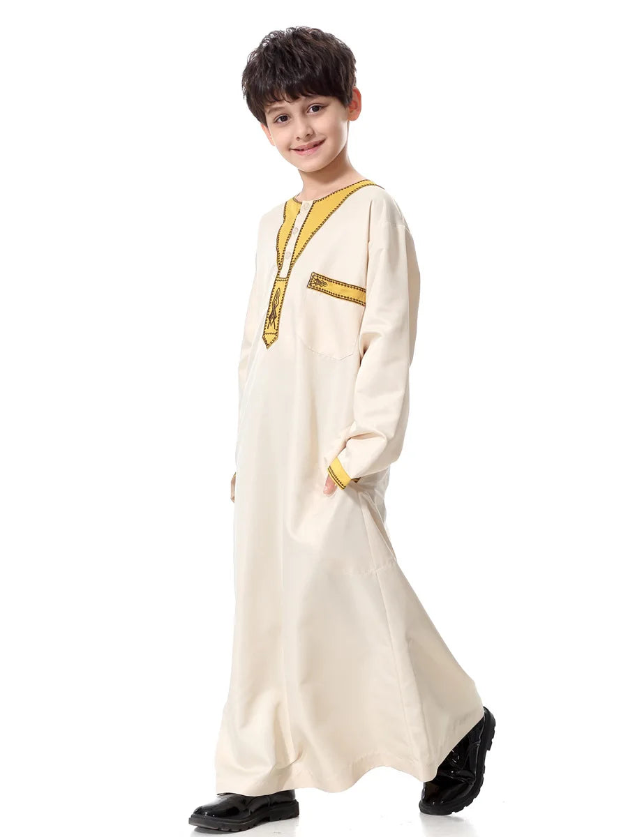 Eid Muslim Kids Abaya Jubba Thobe Dress Kimono Boy Thobe Thawb Caftan for Children Ramadan Long Robes Dress Dubai Arab 2026