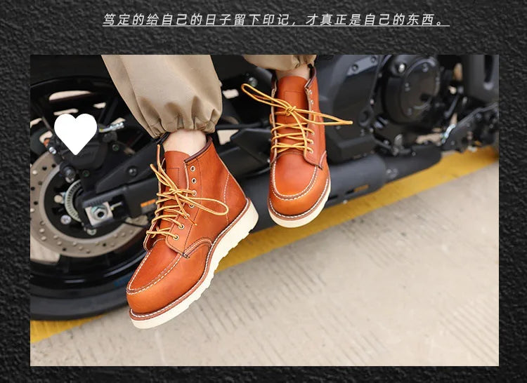 Men's Boots Men's Shoes Square Toe Wine Red Plush and Thick Leather Boots Work Clothes Shoes  Platform Boots Sneakers Boots Men