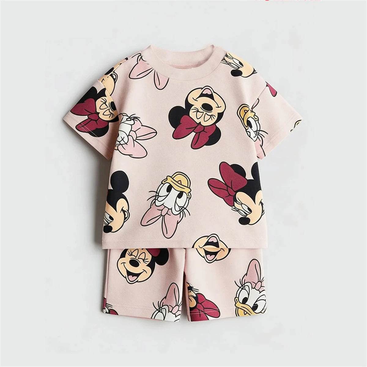 Disney Costume Full Print Outfits Boys And Girls Summer Clothing Lovely Tshirt+Shorts Two Piece Set New Fashion Clothing Suit