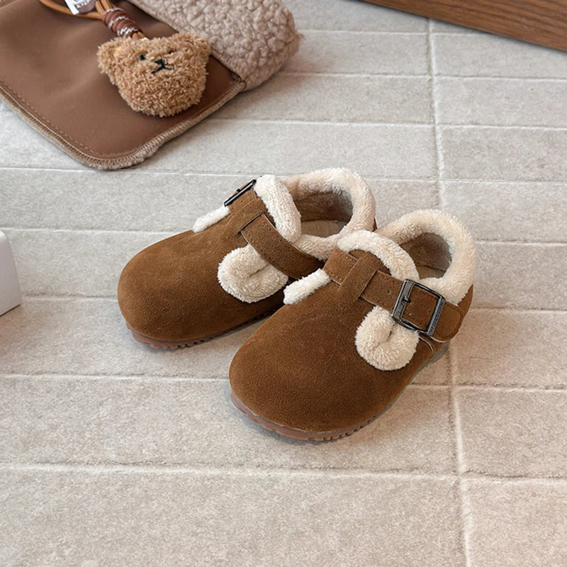 Children's Cotton Shoes Old Yellow Padded Thickened Boys Girls Bir Casual Shoes Khaki Soft Non-slip Kids ken Fashion Boots