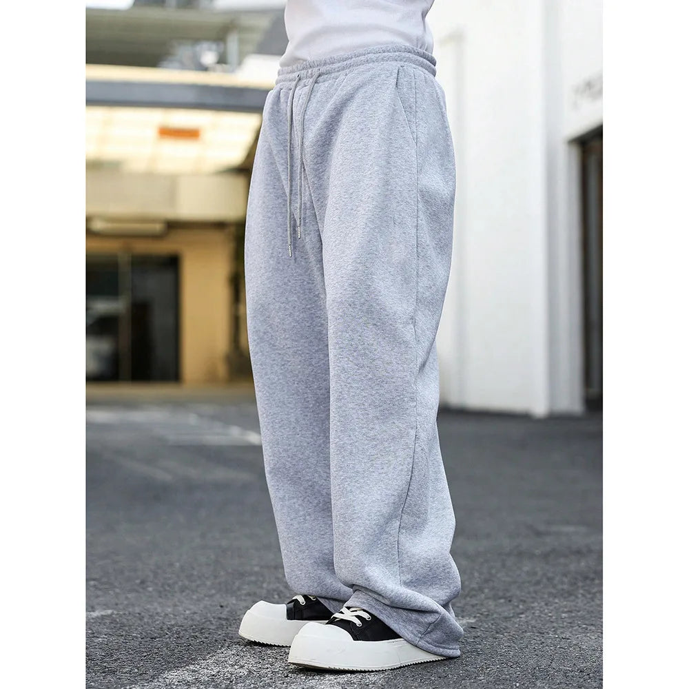 American Style Casual Pants Men Spring Autumn New Straight Leg Sport Sweatpants Drawstring Slim Wide Leg Long Pants