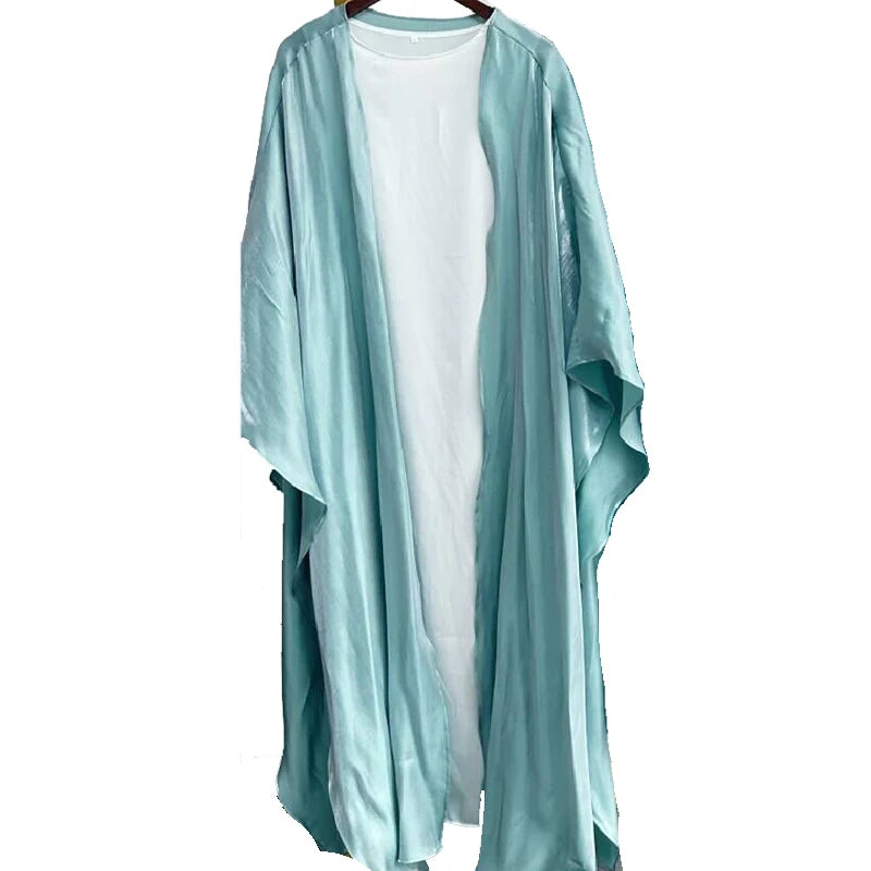 New Mother and Daughter Abaya Dubai Muslim Women Kids Girls Maxi Dress 2pcs Set Eid Djellaba Jalabiya Turkey Kimono Islamic Robe