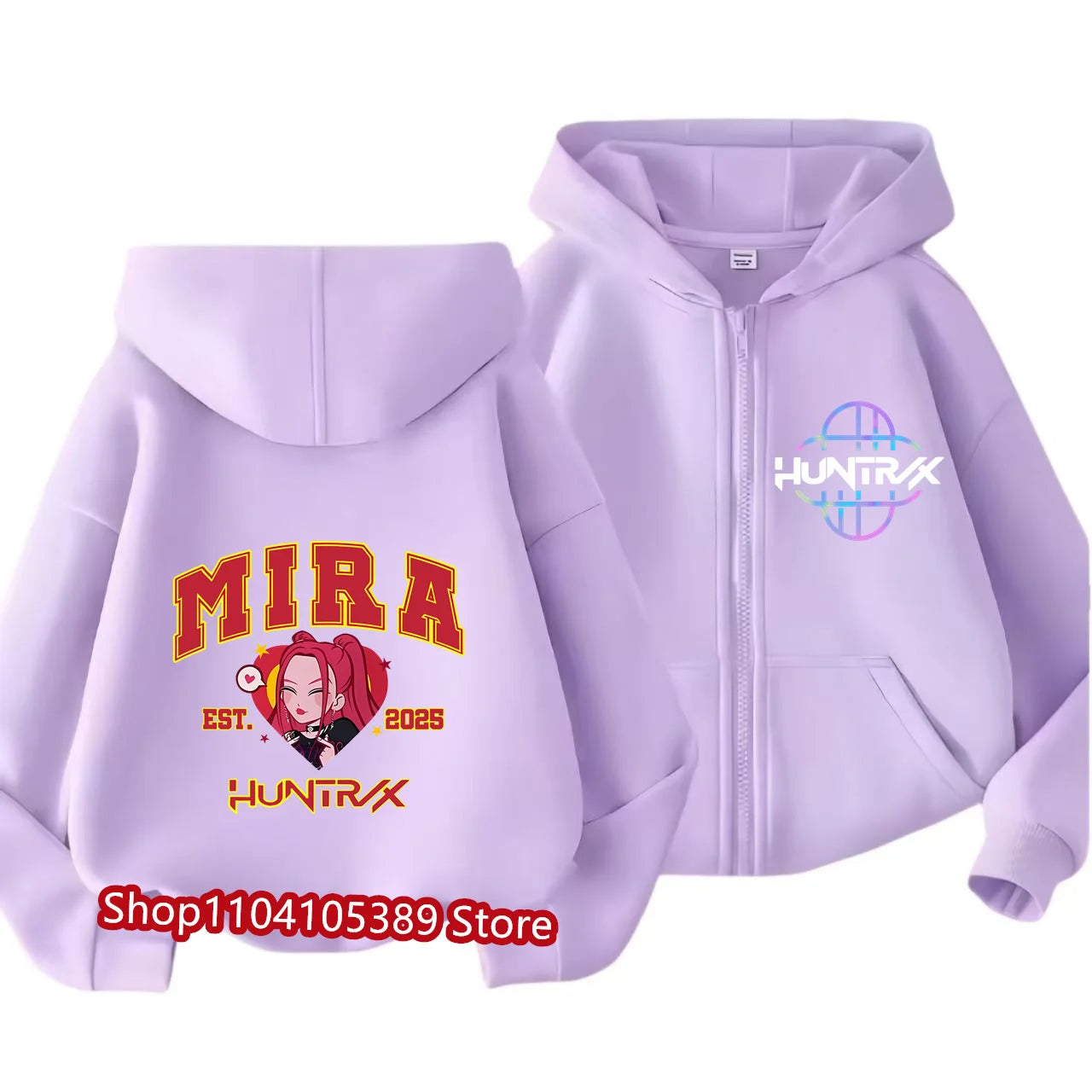 Kpop Demon Hunters Zipper Hoody Children Huntrix Rumi Zoey Cartoon Fashion Zip Sweatshirt Boy Girl Casual Tops Kids Clothes Gift