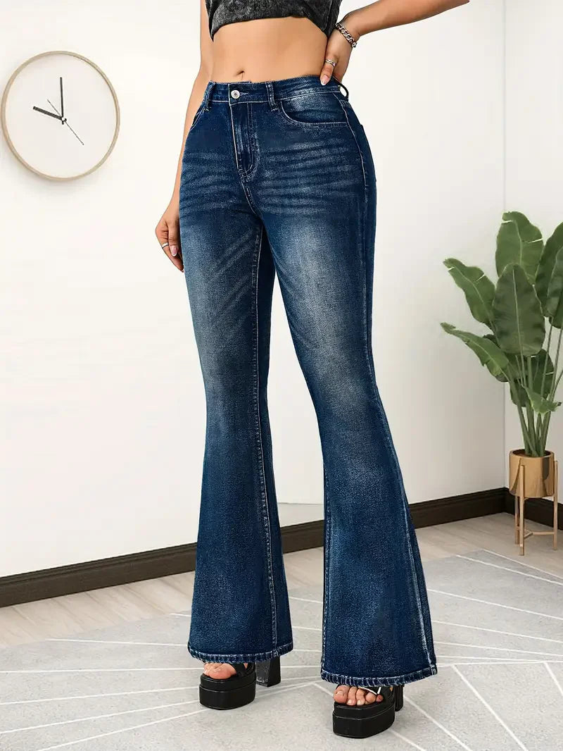 European and N Style Edition Stretch Bell-bottom Pants Women Jeans Women Comfortable Fashion All-matching Trend Jeans